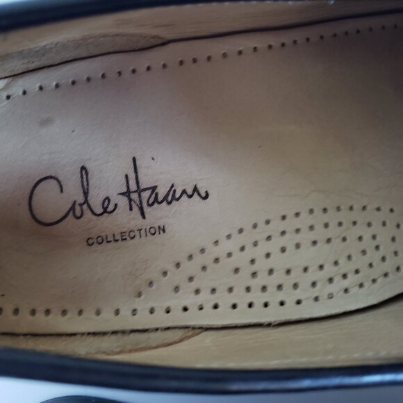 Cole Haan Leather Moccasin Slip On Loafers Driving Dress Black Shoes main image 5